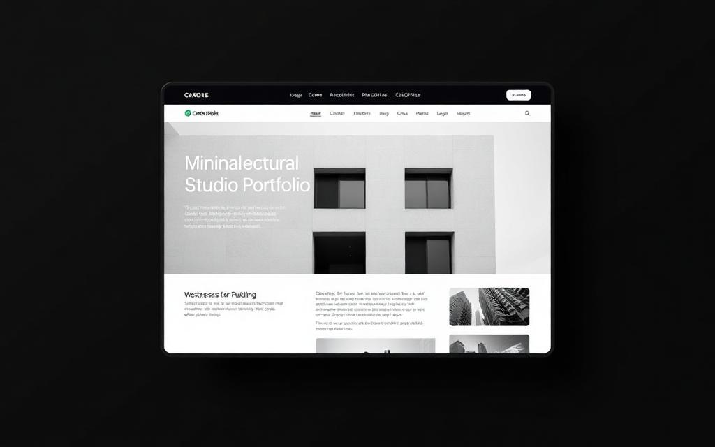Voorbeeld van een moderne website in de stijl Modern Minimal