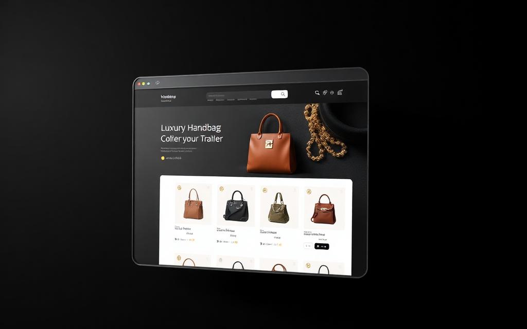 Voorbeeld van de website van Elegant Carry — Luxe webwinkel